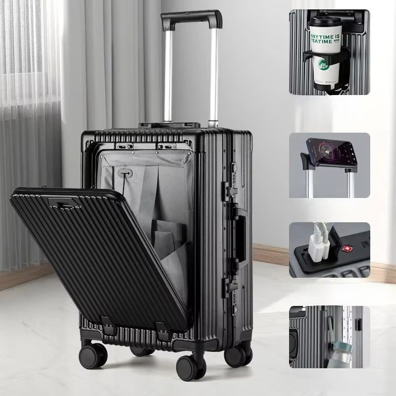 Valise Cabine Parta 20” Ouverture Frontale – Serrure TSA, 4 Roues 360°