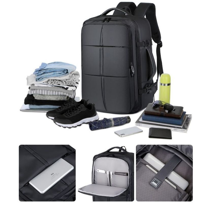 Sac à Dos Business Imperméable avec Port USB – Extensible & Cabine Avion