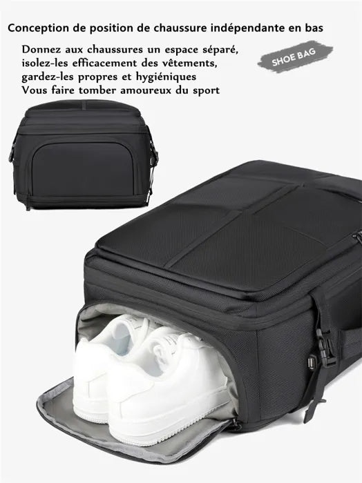 Sac à Dos Business Imperméable avec Port USB – Extensible & Cabine Avion
