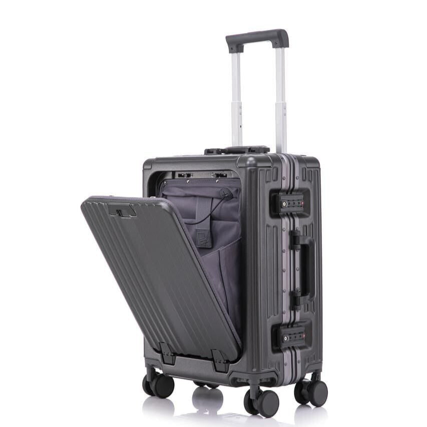 Valise Cabine Aluminium 20" avec Port USB & Compartiment PC – Livraison Maroc