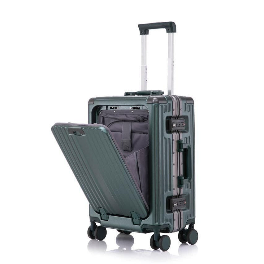 Valise Cabine Aluminium 20" avec Port USB & Compartiment PC – Livraison Maroc