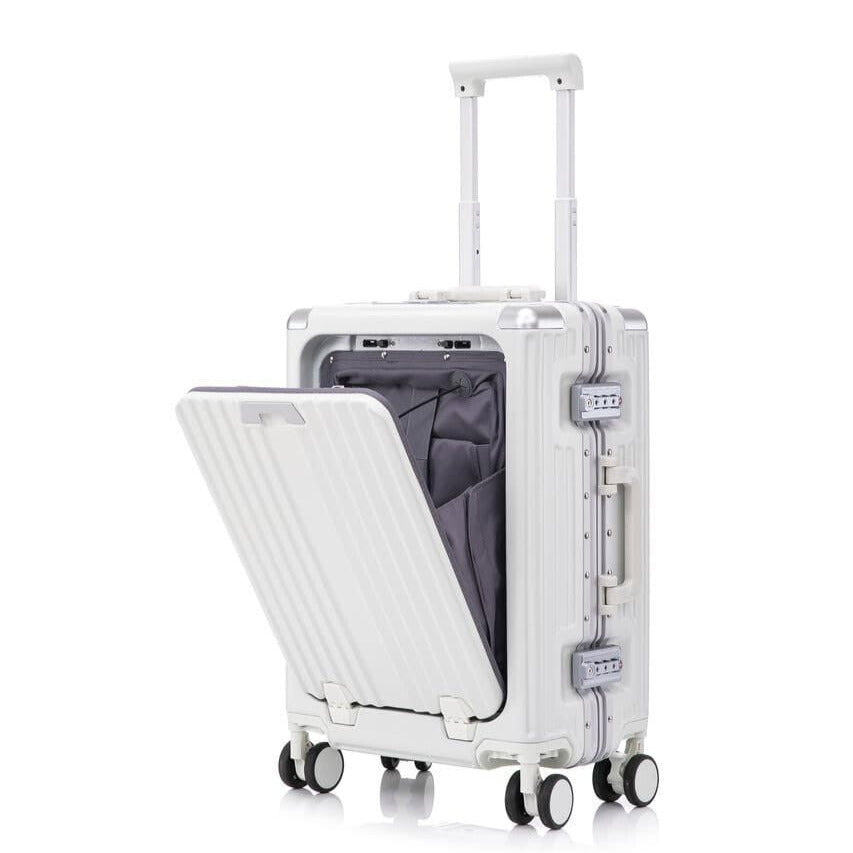Valise Cabine Aluminium 20" avec Port USB & Compartiment PC – Livraison Maroc