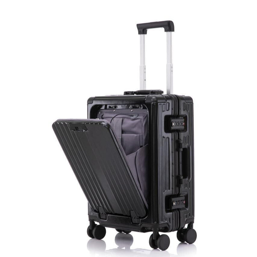 Valise Cabine Aluminium 20" avec Port USB & Compartiment PC – Livraison Maroc